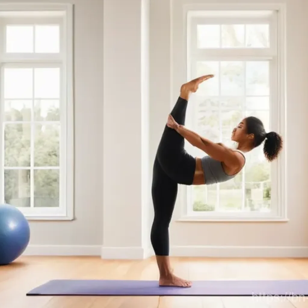 홈트 운동을 위한 철저한 준비운동 - **Prompt:** A fit adult woman in a well-lit, minimalist home workout space, performing dynamic arm c...