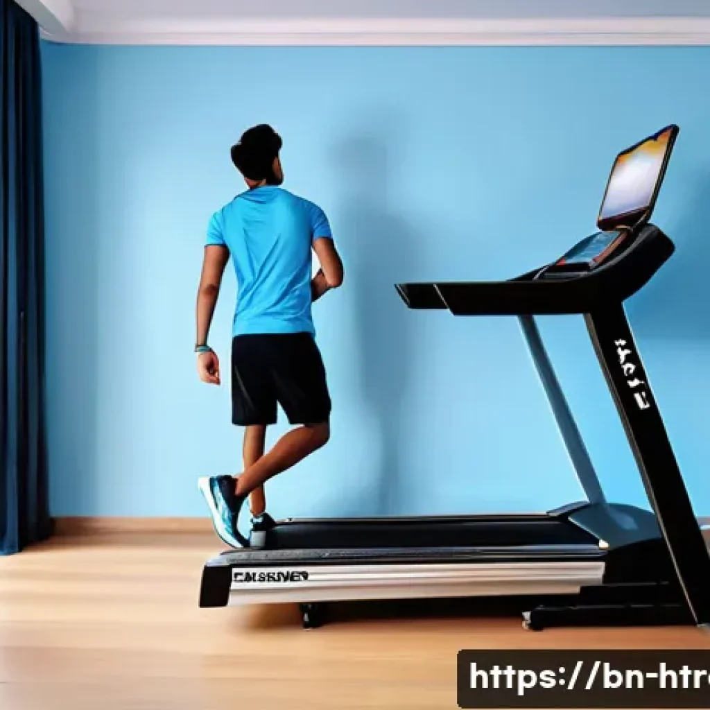 홈트 운동 기구 가격 비교 - A compact home gym setup in a small Bengali apartment featuring a modern treadmill with smart contro...